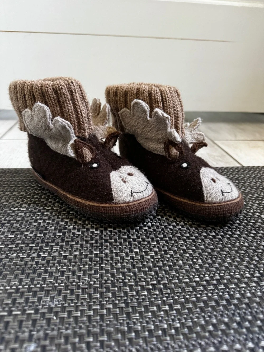 Garnet Hill Toddler Sz 8 Boiled Wool Slipper by Haflinger Moose